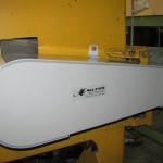Close up of Grey PVC Protective Guard for Band Saw