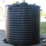 Large industrial black HDPE tank