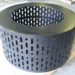 Top of large HDPE strainer with vertical holes