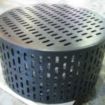 Base of large HDPE strainer with vertical holes