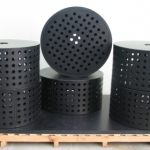 Large HDPE strainers with circular holes