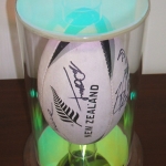 Chameleon Acrylic used for rugby ball display stand